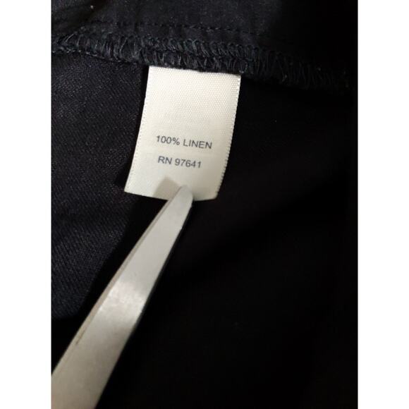 J.Jill Women's 16P Black 100% Linen Wide Leg Pants Zipper Closure Petite - Picture 3 of 8